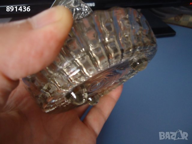 Стар български стъклен пепелник, снимка 6 - Колекции - 37976230