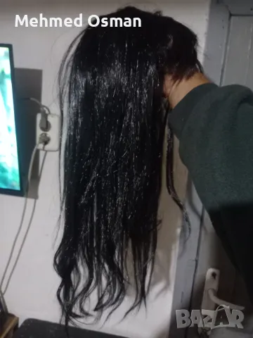 перука черна дълга коса, снимка 2 - Аксесоари за коса - 48738566
