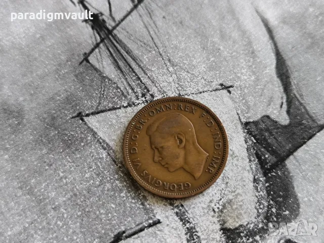 Монета - Великобритания - 1/2 (половин) пени | 1937г., снимка 2 - Нумизматика и бонистика - 50291683