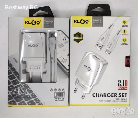 Комплект, мрежово зарядно TC-9, бързо зареждане, кабел за TYPE-C,, microUSB ИЛИ ЗА TYPE C по желание, снимка 2 - USB кабели - 39975335