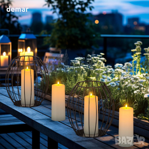 PChero соларни акумулаторни свещи с дистанционно управление, 2 бр. LED - 25,4 см, снимка 9 - Декорация за дома - 44658350