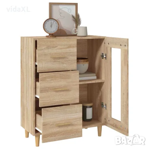 vidaXL Сайдборд, дъб сонома, 69,5x34x90 см, инженерно дърво, снимка 5 - Бюфети - 56148052