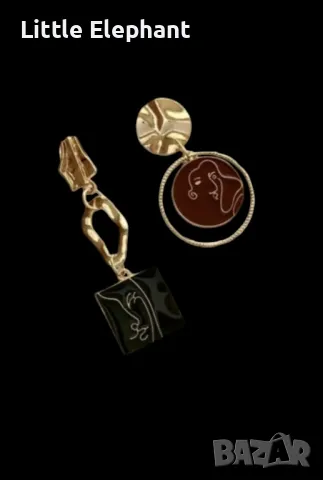 New trend punk,абстрактни обеци масивен модел,колекция"Faces"Gold/нови