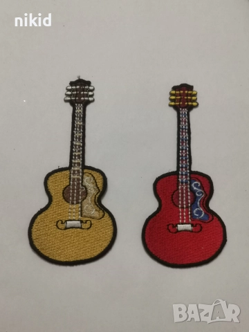 Китара емблема апликация бродерия за дреха дрехи самозалепваща се нашивка