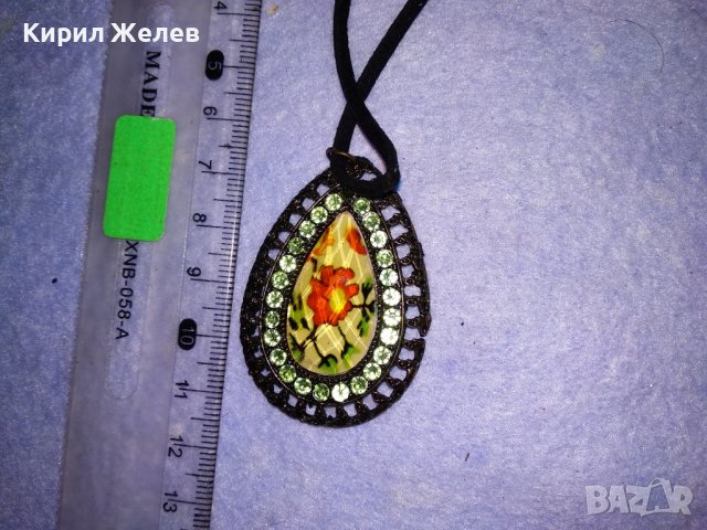 ФЛОРАЛЕН АЖУРЕН КРИСТАЛЕН ВИНТИДЖ - АРТ ПЕНДАНТ КОЛИЕ МЕДАЛЬОН 27361, снимка 3 - Колиета, медальони, синджири - 39141685