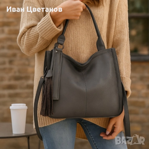 Стилна дамска чанта с голям обем и организация, снимка 3 - Чанти - 52003873