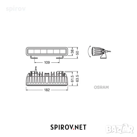 LED бар OSRAM LEDriving LIGHTBAR SX180-SP 12/24V 1300lm 6000K, снимка 5 - Части - 55745799