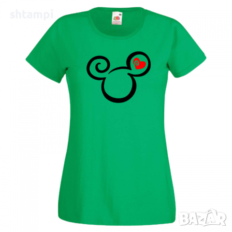 Дамска тениска Mickey Head Love Мини Маус,Микки Маус.Подарък,Изненада,, снимка 3 - Тениски - 36526295