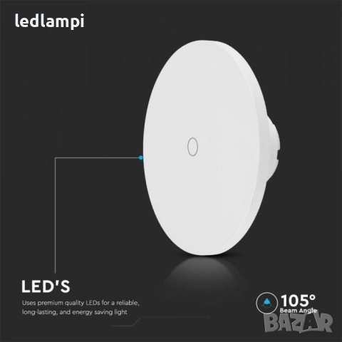 LED Стенен Осветител 12W Кръг Бял 3в1 Димиране IP65, снимка 3 - Лампи за стена - 44310991