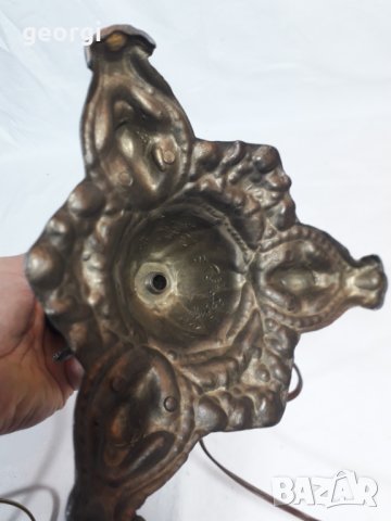 Ретро настолна месингова лампа   4/6, снимка 9 - Настолни лампи - 34511429