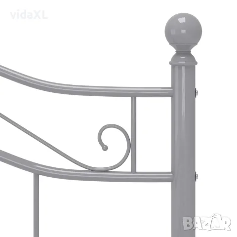 vidaXL Рамка за легло, сива, метал, 120x200 cм, снимка 6 - Спални и легла - 56146858