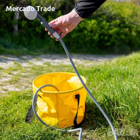 Портативен къмпинг душ Mercado Trade, С помпа, За МПС, USВ, снимка 7 - Къмпинг мебели - 53967480