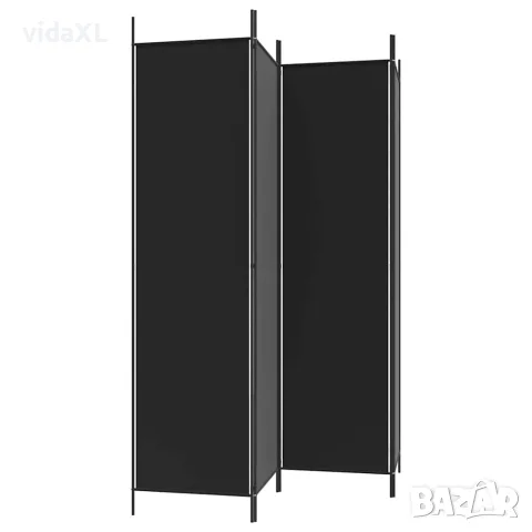 vidaXL Параван за стая, 4 панела, черен, 200x200 cм, плат, снимка 5 - Паравани - 56147175