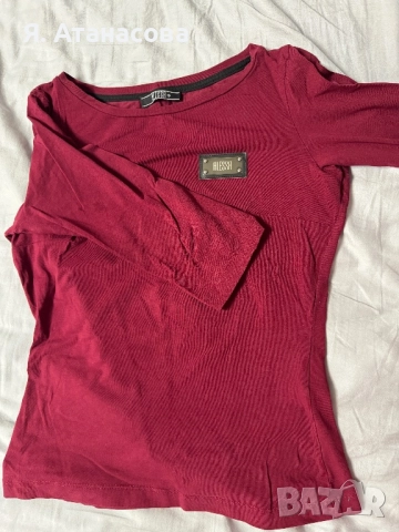 Everyday блуза с 3/4 ръкав - Бордо - Alessa - S размер, снимка 2 - Блузи с дълъг ръкав и пуловери - 52588412