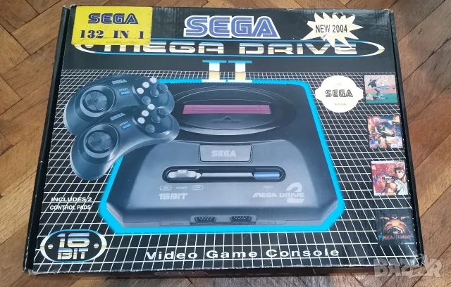 SEGA Mega Drive 2 + 4 игри. Нова, оригинал, пълен комплект! 2 контролера, кабели, адаптер!