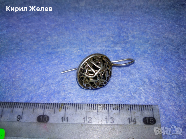 ВИНТИДЖ АРТ СРЕБЪРНА ОБЕЦА ЛАКИРАНО СРЕБРО 925 МАЙСТОРСКА АЖУРНА РЪЧНА ИЗРАБОТКА 43337, снимка 15 - Обеци - 44722350