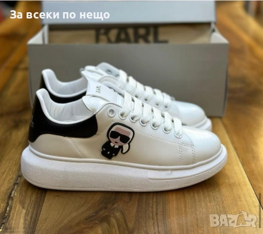 Karl Lagerfeld Дамски Бели Маратонки👟Дамски Спортни Обувки В Бял Цвят Карл Лагерфелд Код P1482