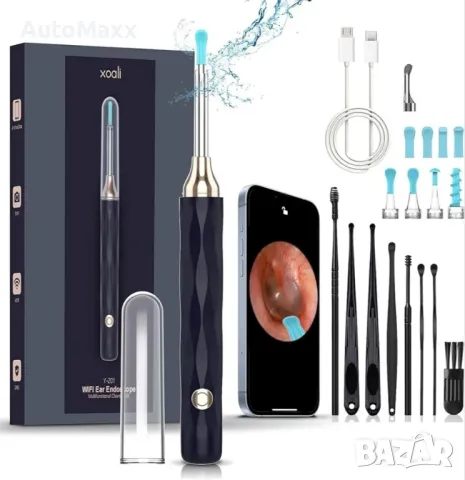 Комплект за премахване на ушна кал, 1080P FHD безжична камера за уши 

