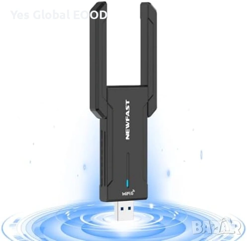 NEWFAST USB WiFi 6E Adapter 5400Mbps Tri-Band – High-Performance