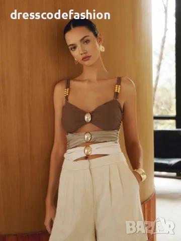 Цял бански костюм със златисти елементи , снимка 6 - Бански костюми - 50371593