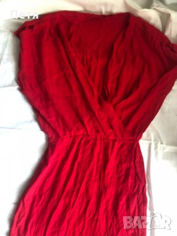 Дамска червена рокля с цепка, снимка 3 - Рокли - 31457417
