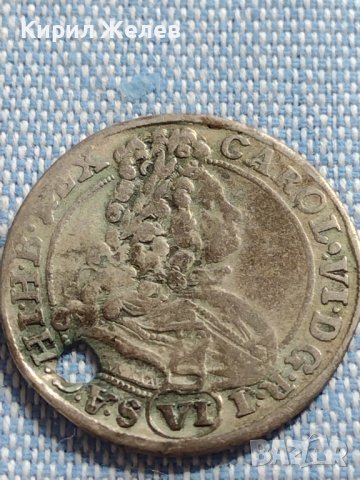 Сребърна монета 6 кройцера 1713г. Карл шести Бреслау Селезия 24952