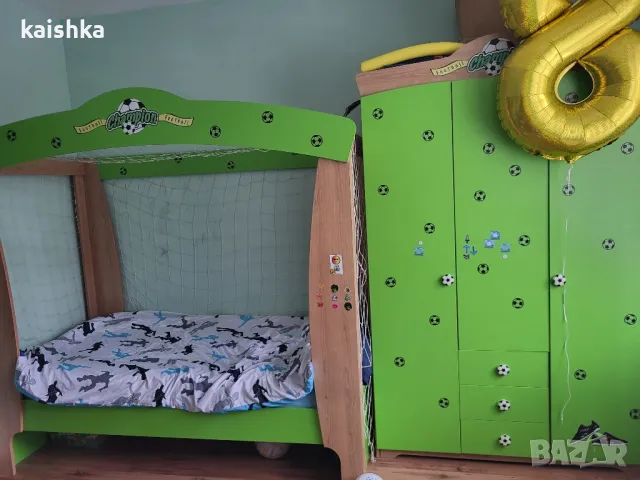 Детско обзавеждане за момче с футболни мотиви , снимка 3 - Мебели за детската стая - 50207645
