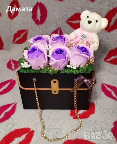 Чантички с рози от пластичен сапун, снимка 6 - Декорация за дома - 48848502