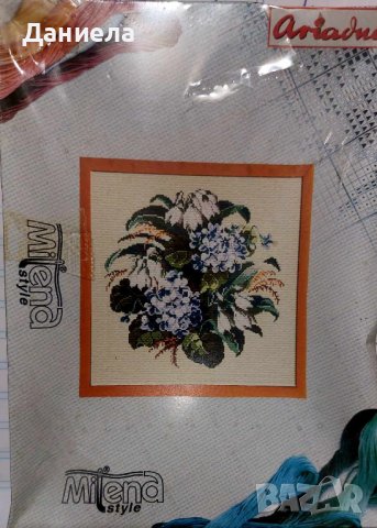 Гоблени за ушиване - Сиво Хъски,Пролетен букет и Велкденско яйце, снимка 2 - Гоблени - 44443430