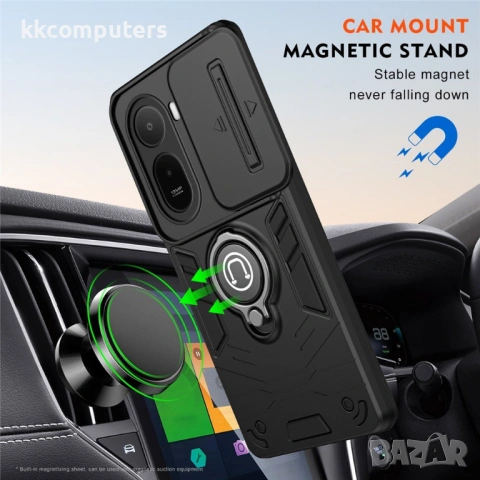 Калъф за Xiaomi Redmi A7 Pro 4G с Капаче за Камера и Стойка - PC+TPU, 3 цвята, снимка 7 - Калъфи, кейсове - 54293604