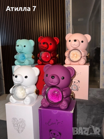 Луксозно Подаръчно Мече с Роза и Колие- Перфектният Романтичен Подарък, снимка 2 - Подаръци за жени - 52711935