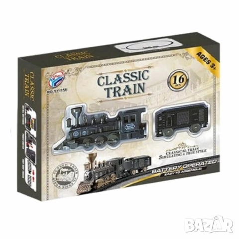 Класически ретро влак с релси - 16 части, снимка 3 - Коли, камиони, мотори, писти - 52038091