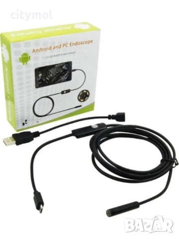 2 в 1 ендоскоп 200 см -  USB и micro USB,  Android, PC, 5,5 мм камера, снимка 5 - Камери - 44736429