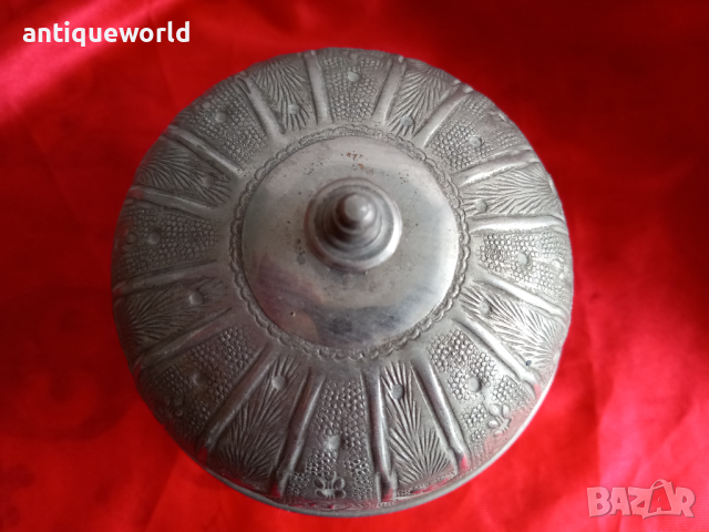 Стар ПЕРСИЙСКИ Посребрен Съд , Бонбониера, Захарница, снимка 2 - Антикварни и старинни предмети - 44551009