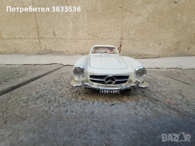 Mercedes Banz 300SL Burago Italy 1:18 метален ретро модел, снимка 5 - Колекции - 47568054
