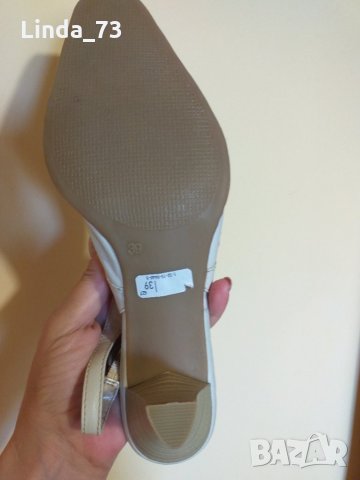 Дам.обувки/сандали-"MINOZZI-.MILANO"/ест.кожа/,№39 -цвят-екрю. Закупени от Италия., снимка 10 - Дамски обувки на ток - 29420254