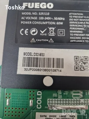 FUEGO 32FJ110 MAIN BOARD TP.MS3663S.PB818 PANEL D32-M30, снимка 3 - Части и Платки - 48681184