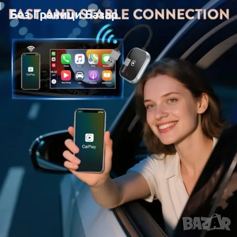 Нов Безжичен CarPlay Адаптер 2026 Apple CarPlay Android Auto iPhone iOS 10+ за кола, снимка 2 - Аксесоари и консумативи - 55958995