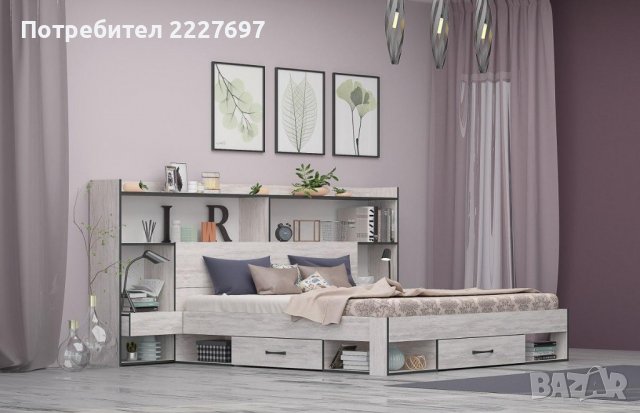 Спален комплект Лайт дъб бланко – промо цена, снимка 4 - Спални и легла - 39768299
