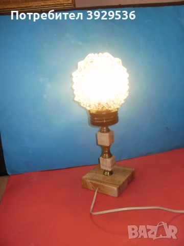 Стилна настолна винтидж мраморна лампа с глобус и h=35см, снимка 3 - Настолни лампи - 50857862