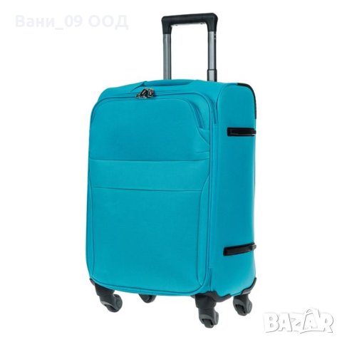 Пътнически куфар в цвят тюркоаз 45л, снимка 1 - Куфари - 42783151