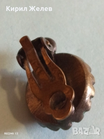 Ретро стил обеци с метален обков синтетичен РУБИН 26620, снимка 5 - Обеци - 52545770