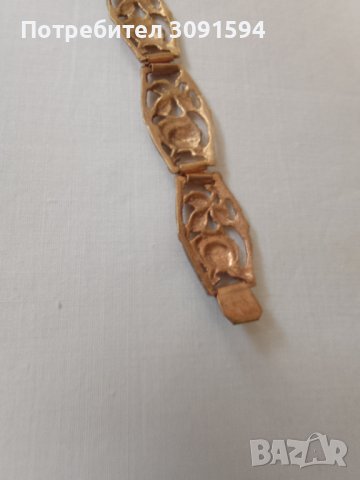 Стара гривна месинг мотиви на рози, снимка 5 - Антикварни и старинни предмети - 42046999