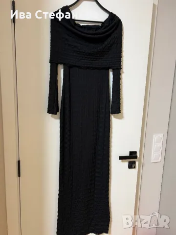 Нова универсален one size елегантна официална дълга черна еластична парти секси рокля , снимка 5 - Рокли - 48112559