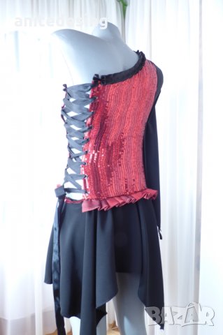 рокля за спортни танци комбинация между червено и черно, снимка 10 - Детски рокли и поли - 32895884