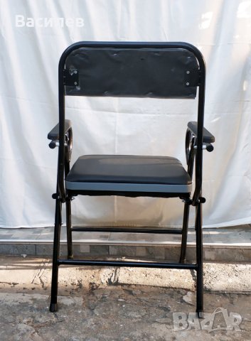 Продавам Комбиниран стол за тоалет и баня, кожен, черен, снимка 2 - Тоалетни столове - 42514247