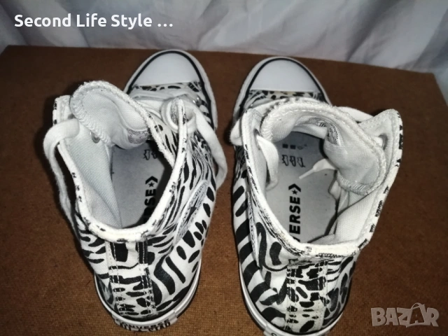 № 35 Converse оригинални дамски кецове с принт зебра, снимка 8 - Кецове - 53372272