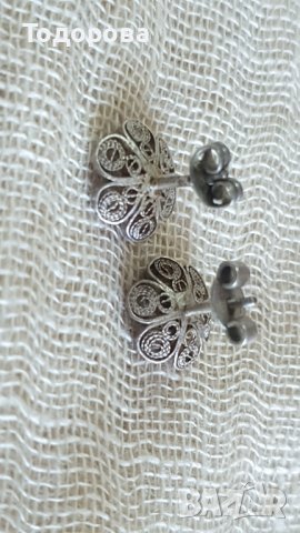 Старинни сребърни филигранни обици, снимка 3 - Антикварни и старинни предмети - 40045265