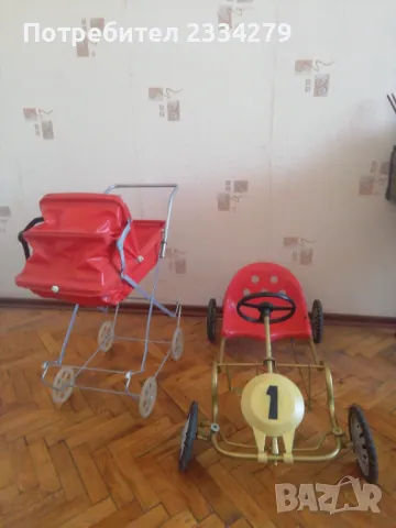 Стара децка количка с педали, 1970год. , снимка 13 - Антикварни и старинни предмети - 47647621