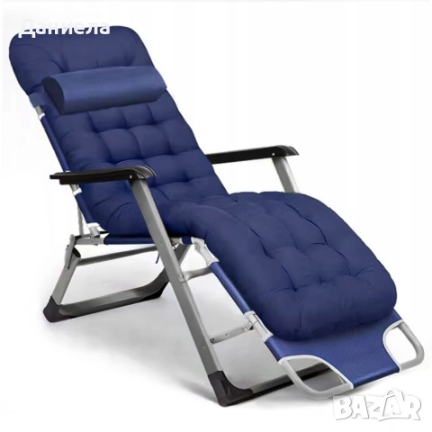 Луксозен шезлонг за градина и басейн - Мека ватирана възглавница, дишаща материя Textoline , снимка 8 - Градински мебели, декорация  - 53891603